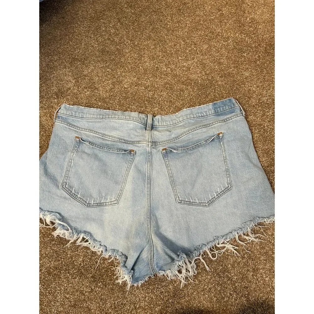 Abercrombie & Fitch cut denim jean shorts frayed hem SZ 22 36”